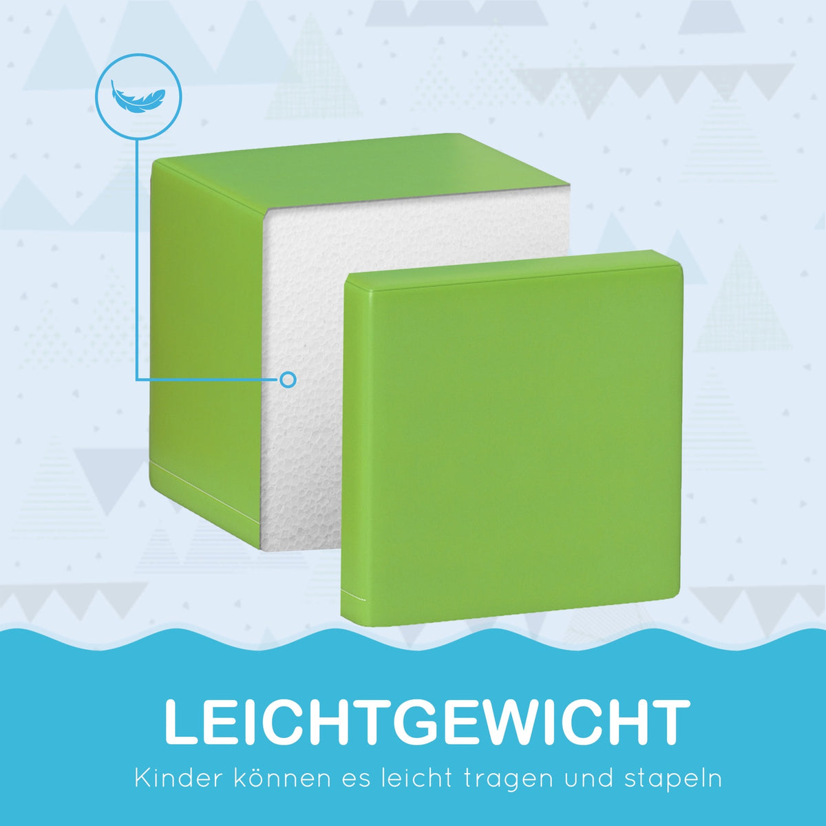 Soft Building Blocks Set of 12 Foam Building Blocks Giant Building Blocks for Children 1-3 Years Old, Building Toys Made of Faux Leather & EPE