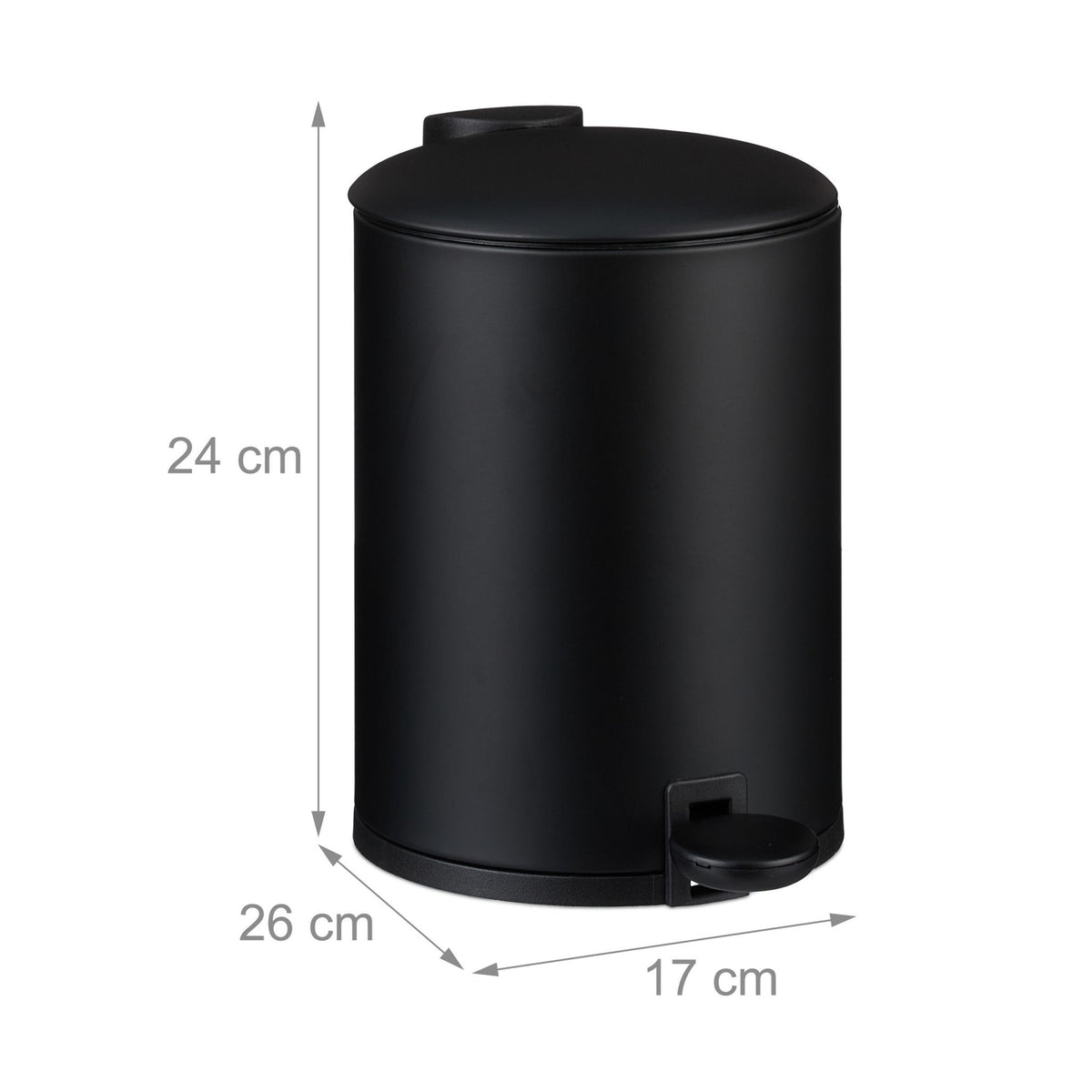 Soft-Close 3L Bathroom Bin with Foot Pedal