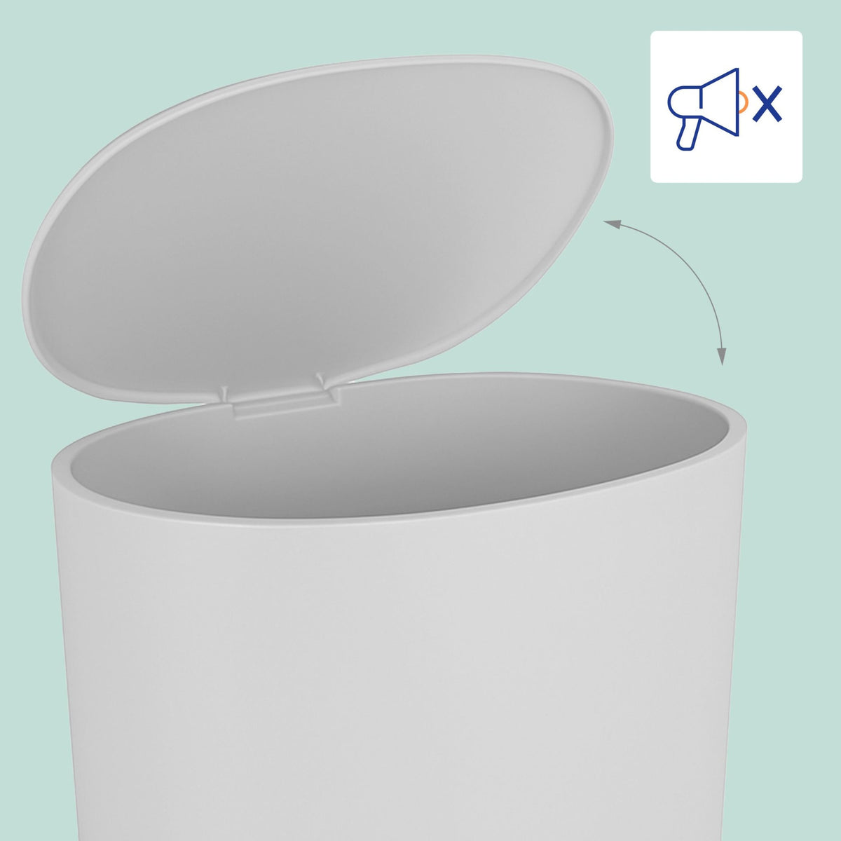 Soft-Close Bathroom Pedal Bin, 7L Capacity