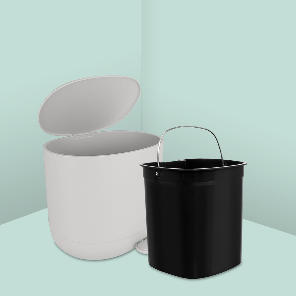 Soft-Close Bathroom Pedal Bin, 7L Capacity