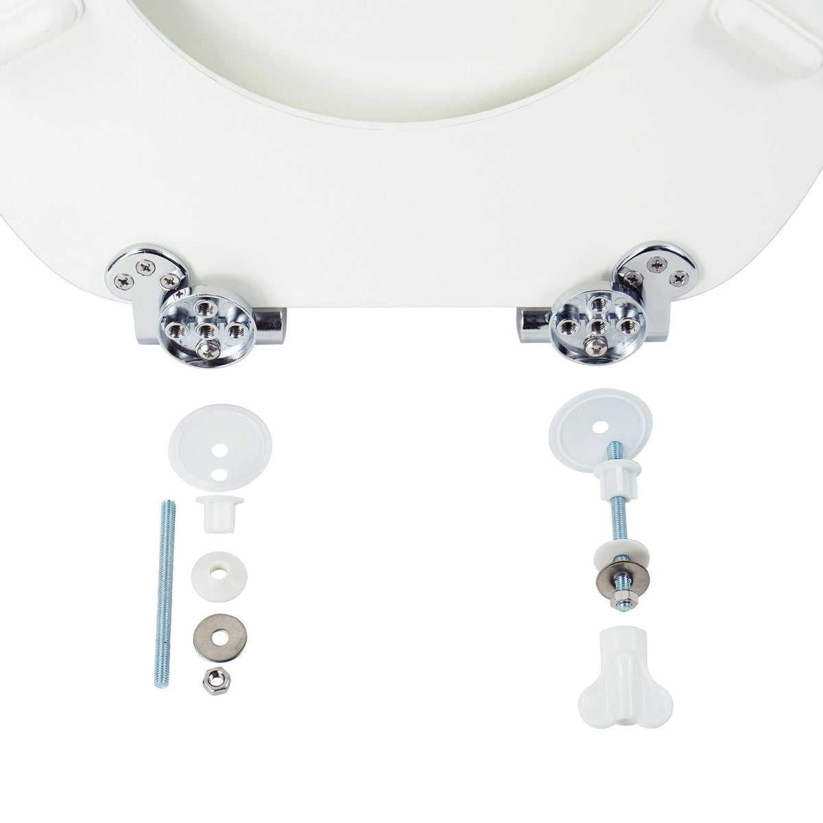 Soft-Close MDF Toilet Seat, Adjustable Hinges