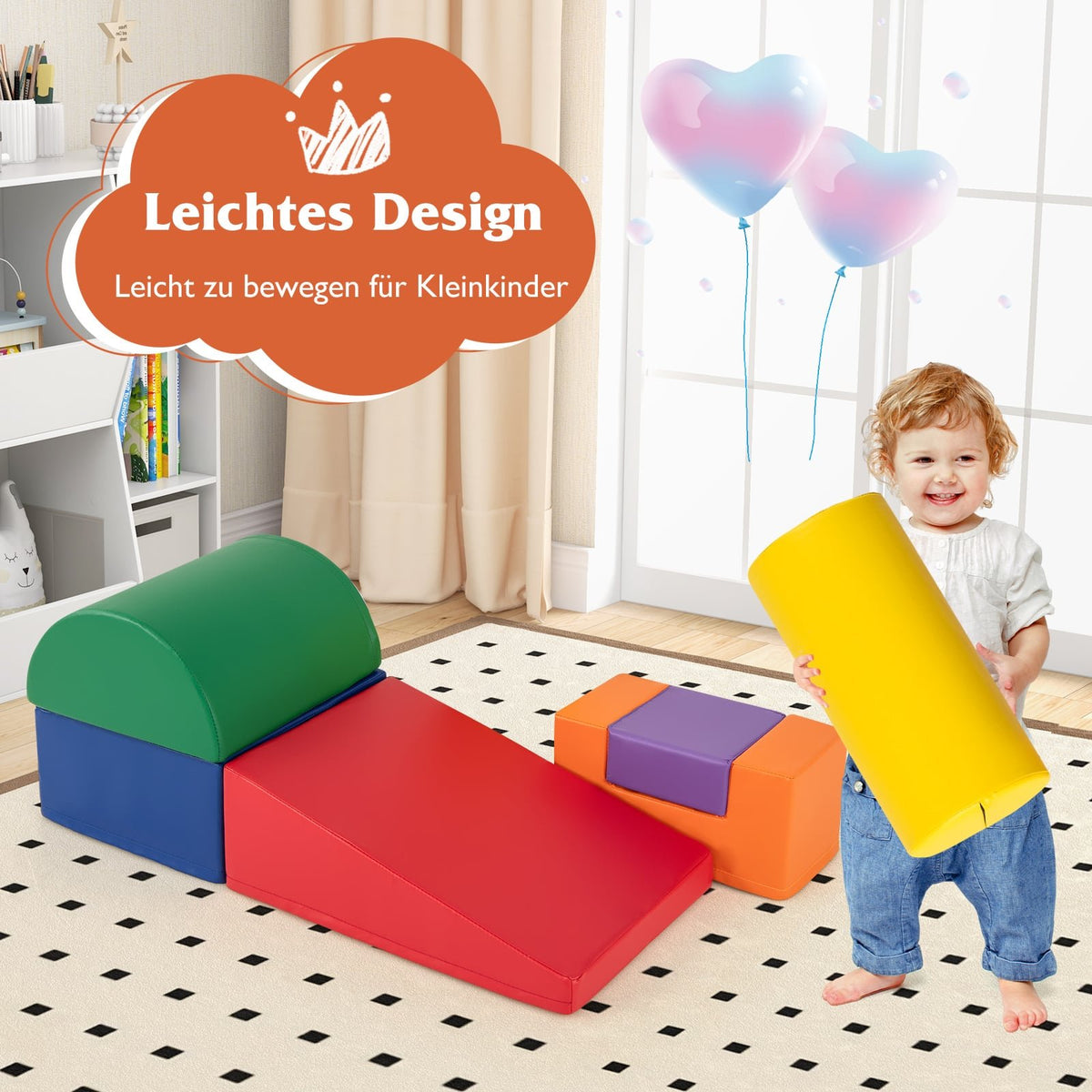 Soft Foam Climbing Blocks Set, 6 Pcs, Multicolor