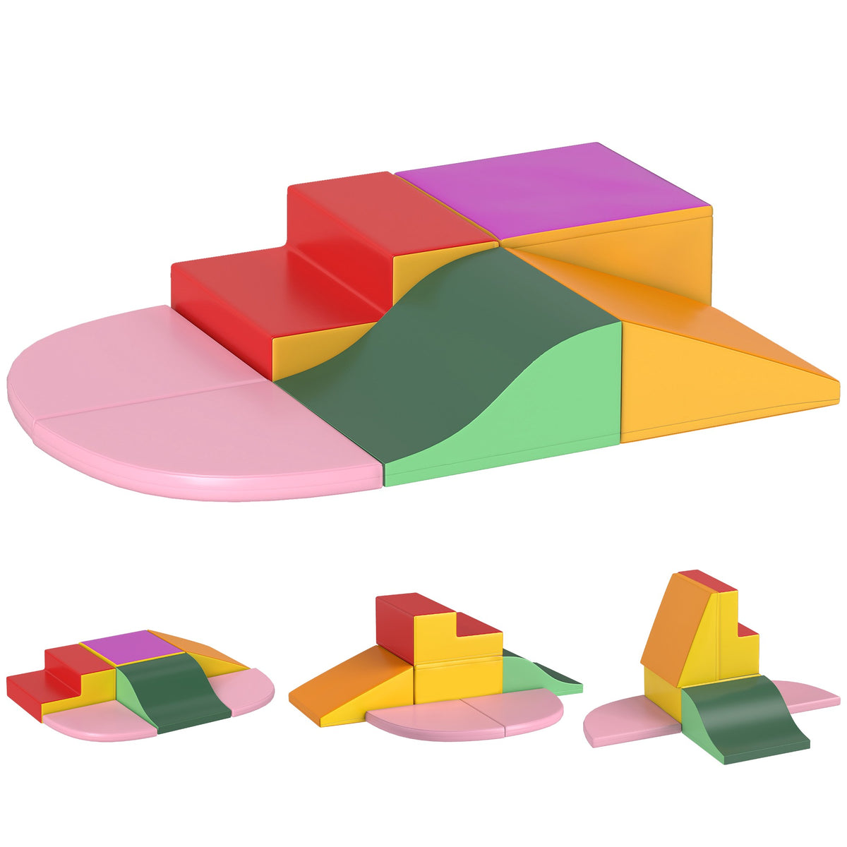 Soft Play Blocks Set, 6-Piece, Colorful for Ages 1-3