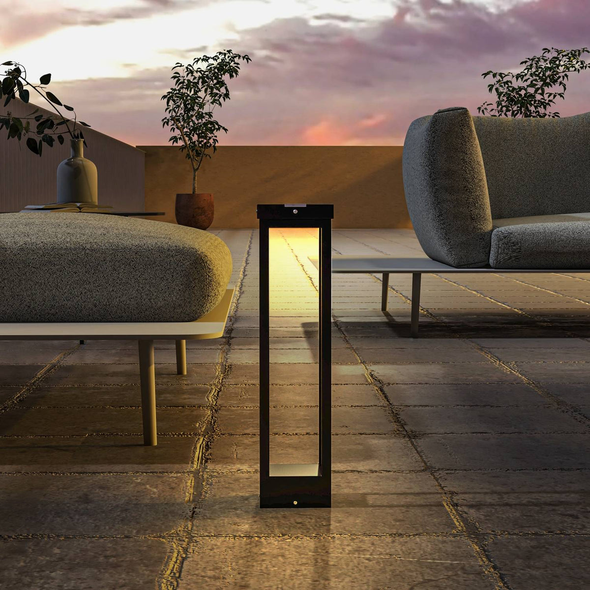 Solar Garden Lamp, Path Light, Led Outdoor Lamp With Light Sensor, Ip44 Waterproof Garden Light, For Balcony, Terrace, Metal, Black