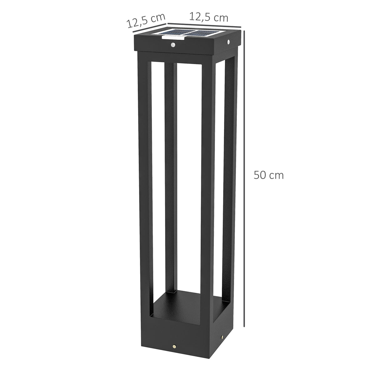 Solar Garden Lamp, Path Light, Led Outdoor Lamp With Light Sensor, Ip44 Waterproof Garden Light, For Balcony, Terrace, Metal, Black