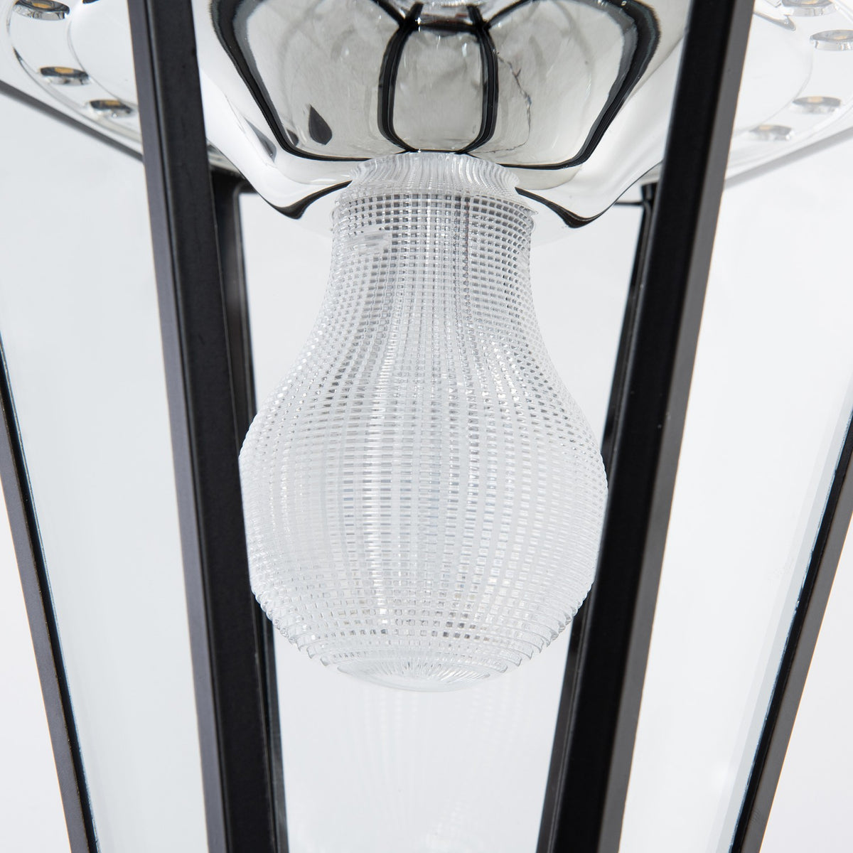 Solar Garden Lantern Garden Light Path Light With 19 Led 130 Lumen 3000K Aluminum Tempered Glass Black 22 X 22 X 194 Cm
