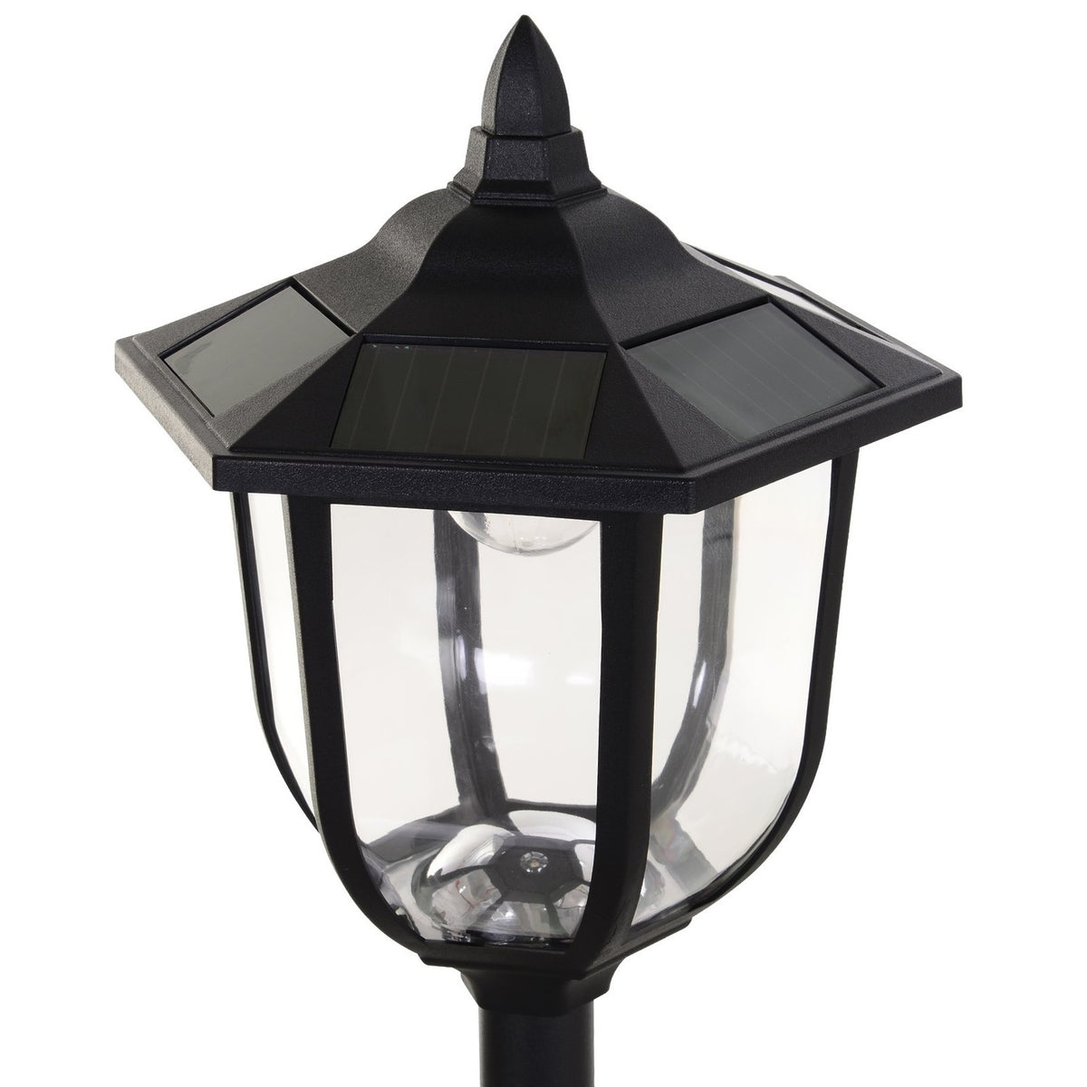 Solar Garden Light Led Garden Lantern With 30/60 Lumens, Plastic, Black, Ø26.5 X H177 Cm