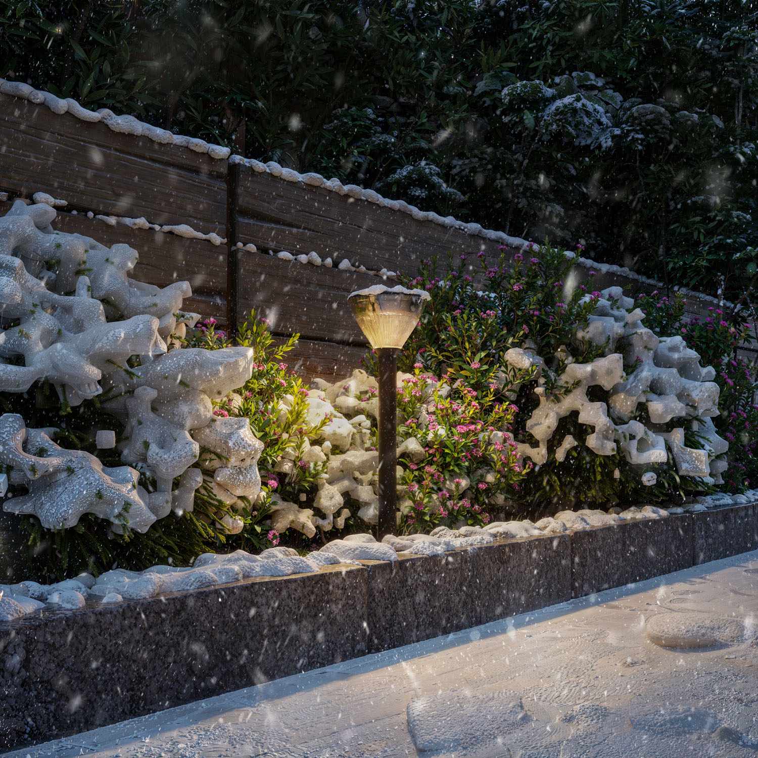 Solar Garden Path Light, Black, Warm White LED, IP44
