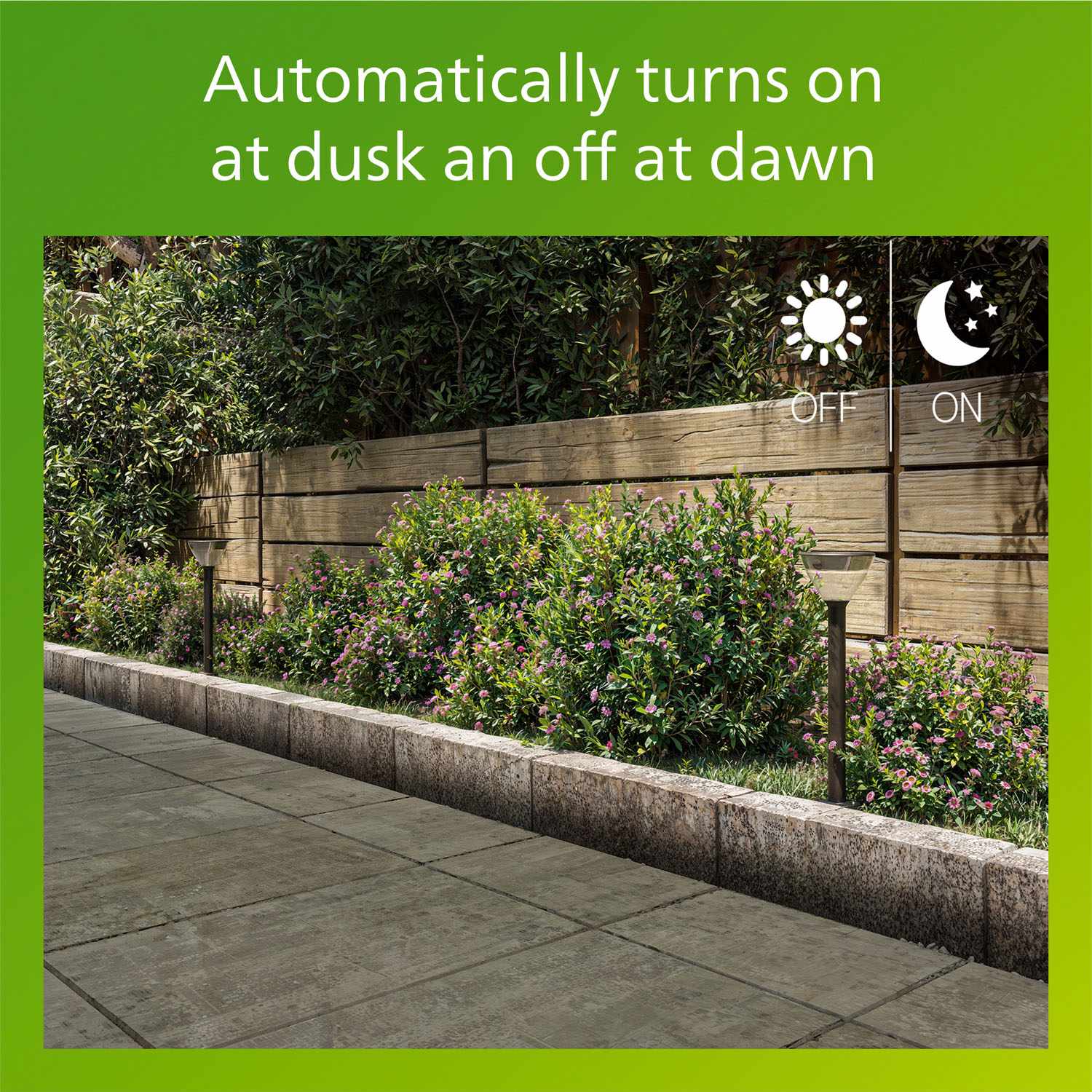 Solar Garden Path Light, Black, Warm White LED, IP44