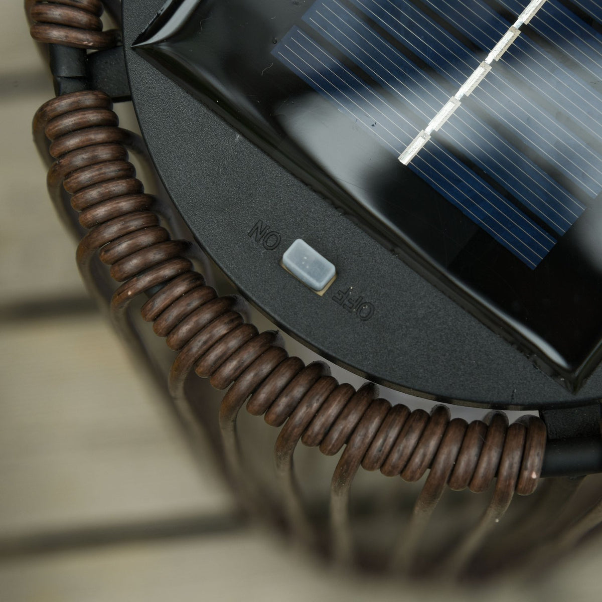 Solar Lamp, Garden Lamp, Rattan Solar Light, Automatic Led, Brown, 21.5 X 21.5 X 61 Cm