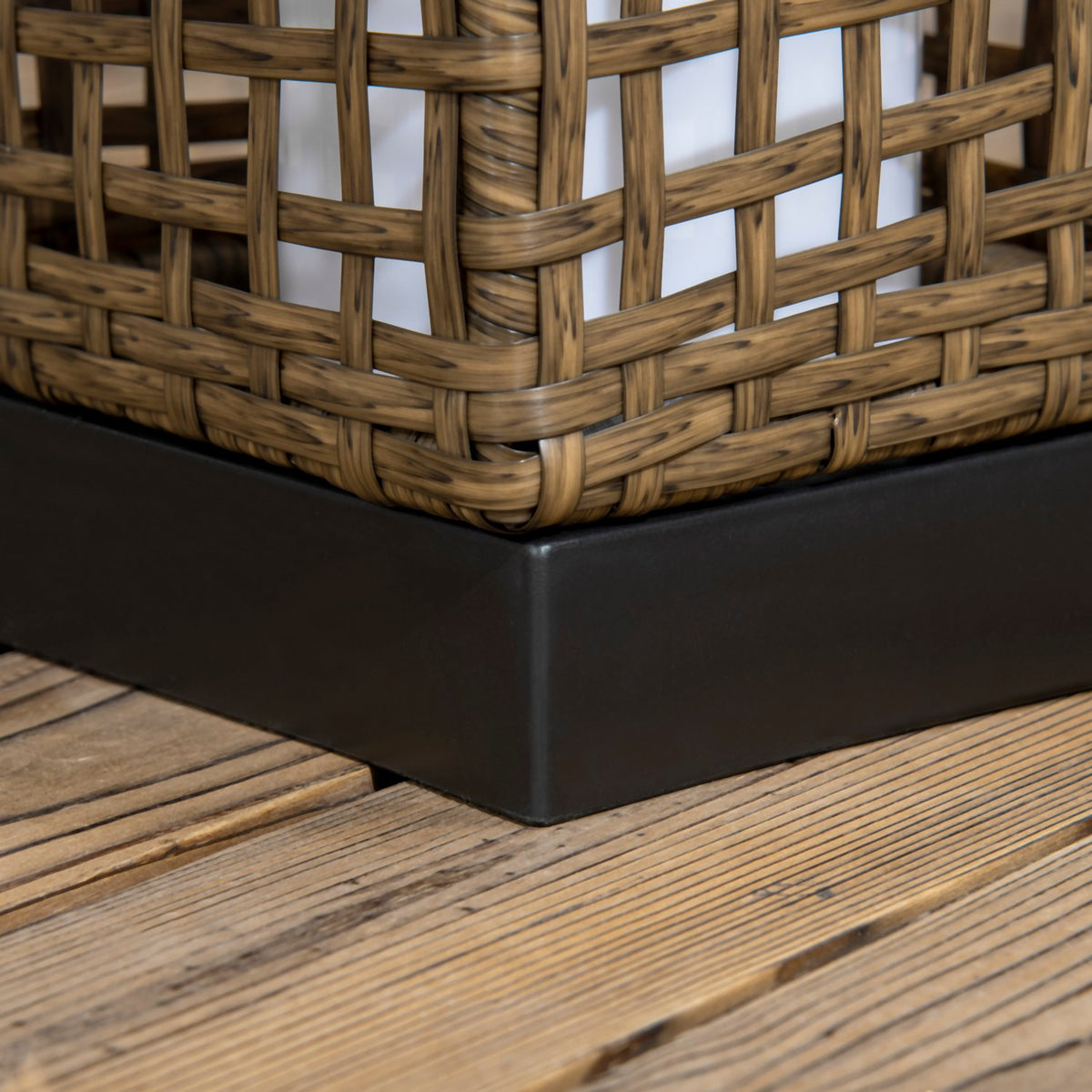 Solar Lamp Rattan, Waterproof, With Light Sensor, Led Outdoor Light, 15.5X15.5X46Cm