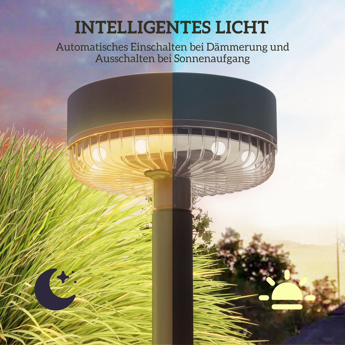 Solar Lamps, Pack Of 3 Solar Lights, Solar Garden Light With Warm White Lights, Auto On/Off, Ip65 Waterproof For Lawn, Balcony, Black