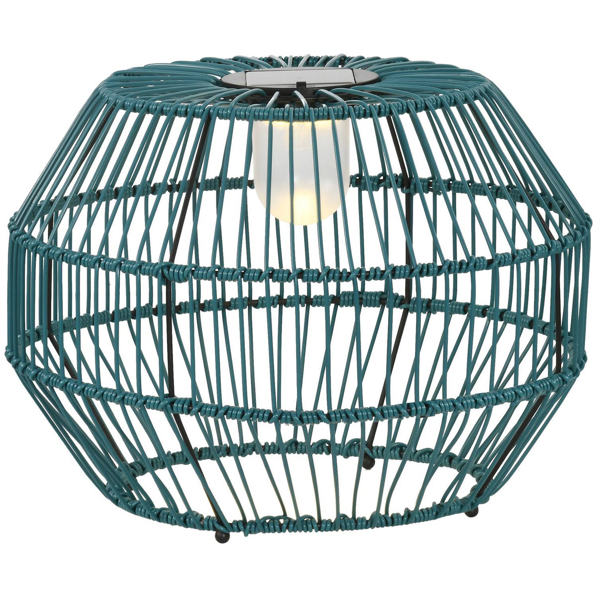 Solar Light Garden Lamp Waterproof Path Light With Light Sensor Automatic Led Drum Design For Balcony Green