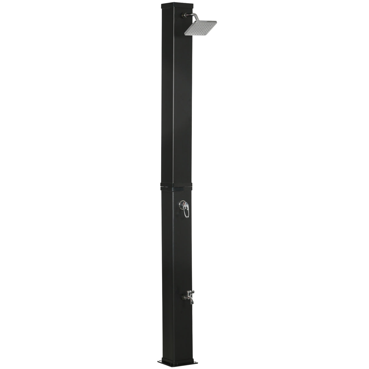 Solar Shower 40L, Outdoor Shower, Pool Shower With Foot Shower And Rain Shower Head, Water Temperature Up To 60°C, Including Mounting Material, Black