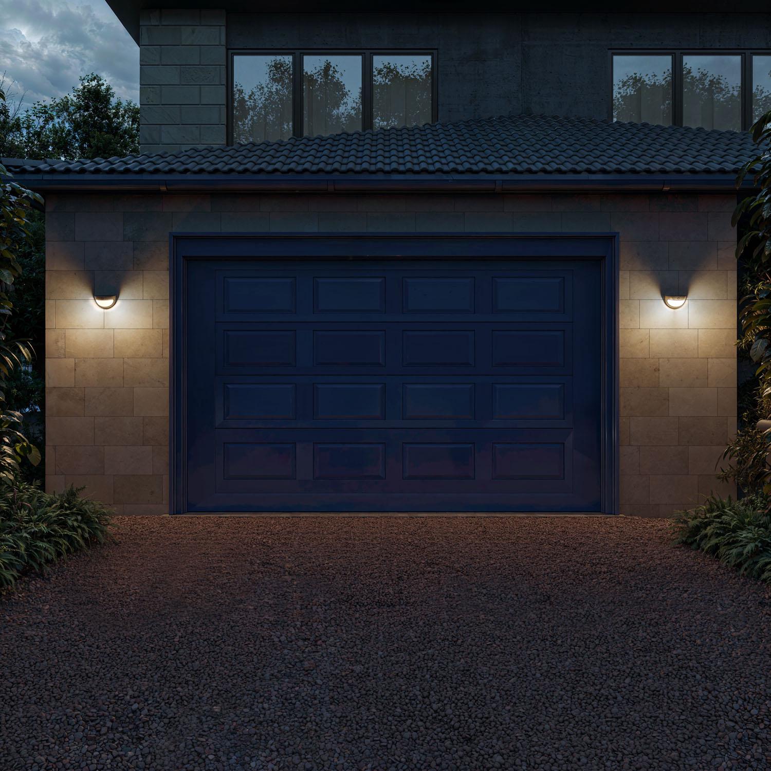Solar Wall Light, Black, Dual Brightness, LED, IP44