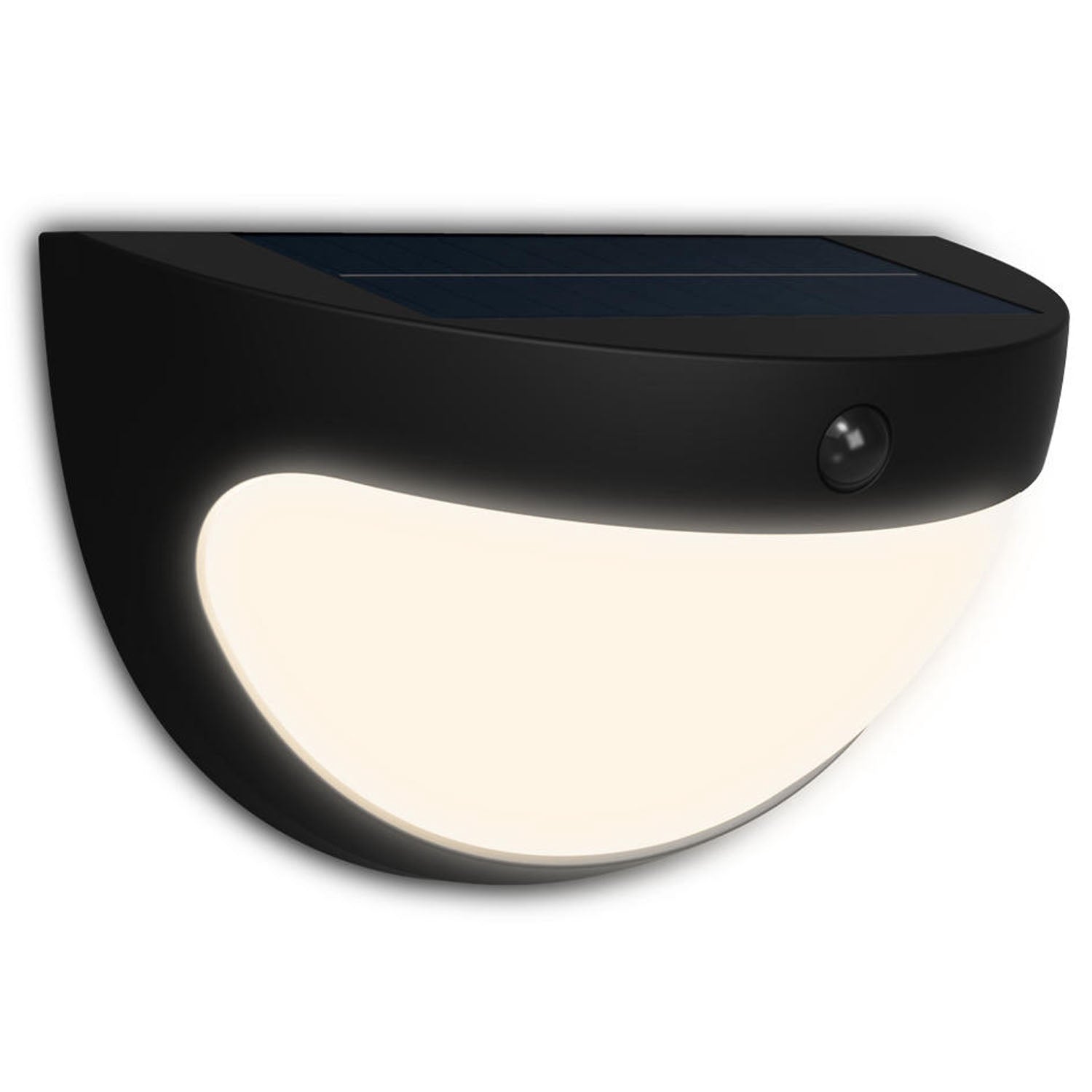 Solar Wall Light, Black, Dual Brightness, LED, IP44