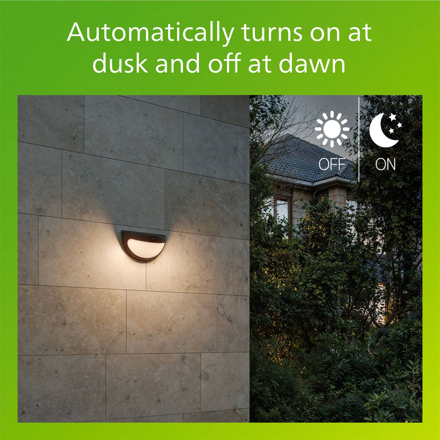 Solar Wall Light, Black, Dual Brightness, LED, IP44