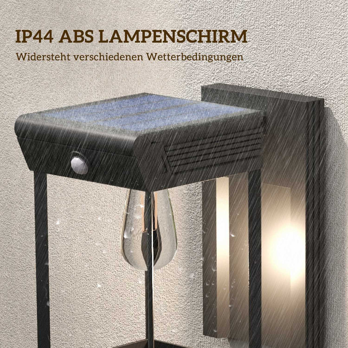 Solar Wall Light Led Outdoor Light Garden Light Warm White Adjustable Light Sensor Ip44 Garden Patio Black