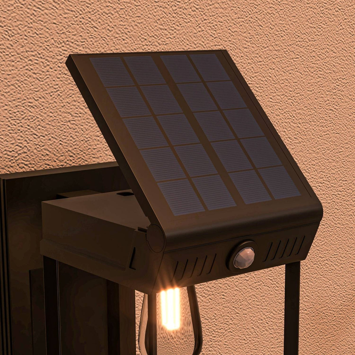 Solar Wall Light Led Outdoor Light Garden Light Warm White Adjustable Light Sensor Ip44 Garden Patio Black