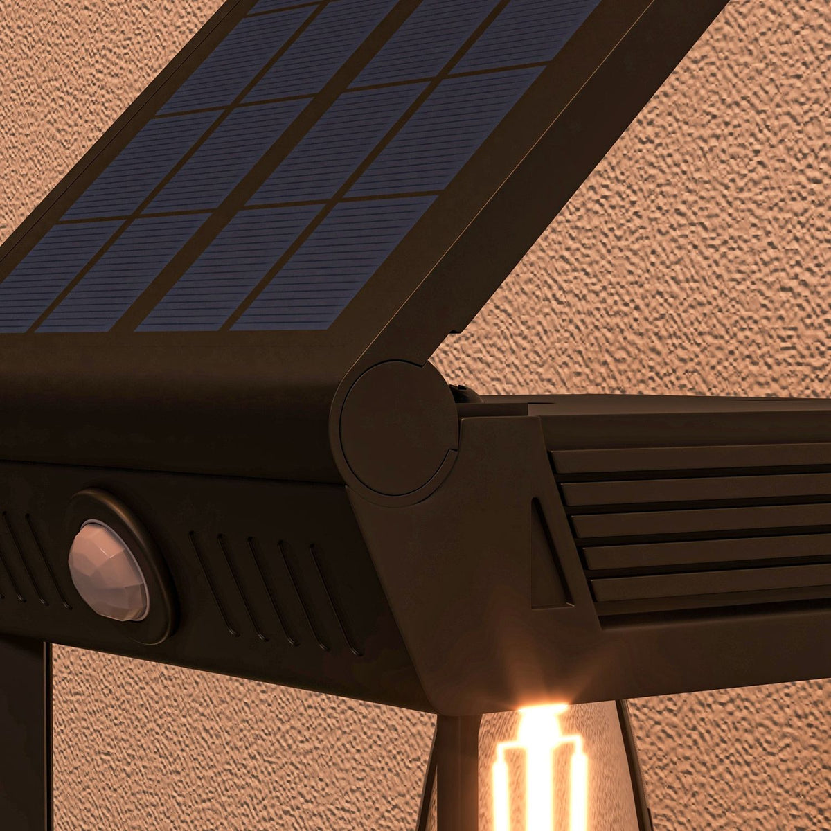 Solar Wall Light Led Outdoor Light Garden Light Warm White Adjustable Light Sensor Ip44 Garden Patio Black