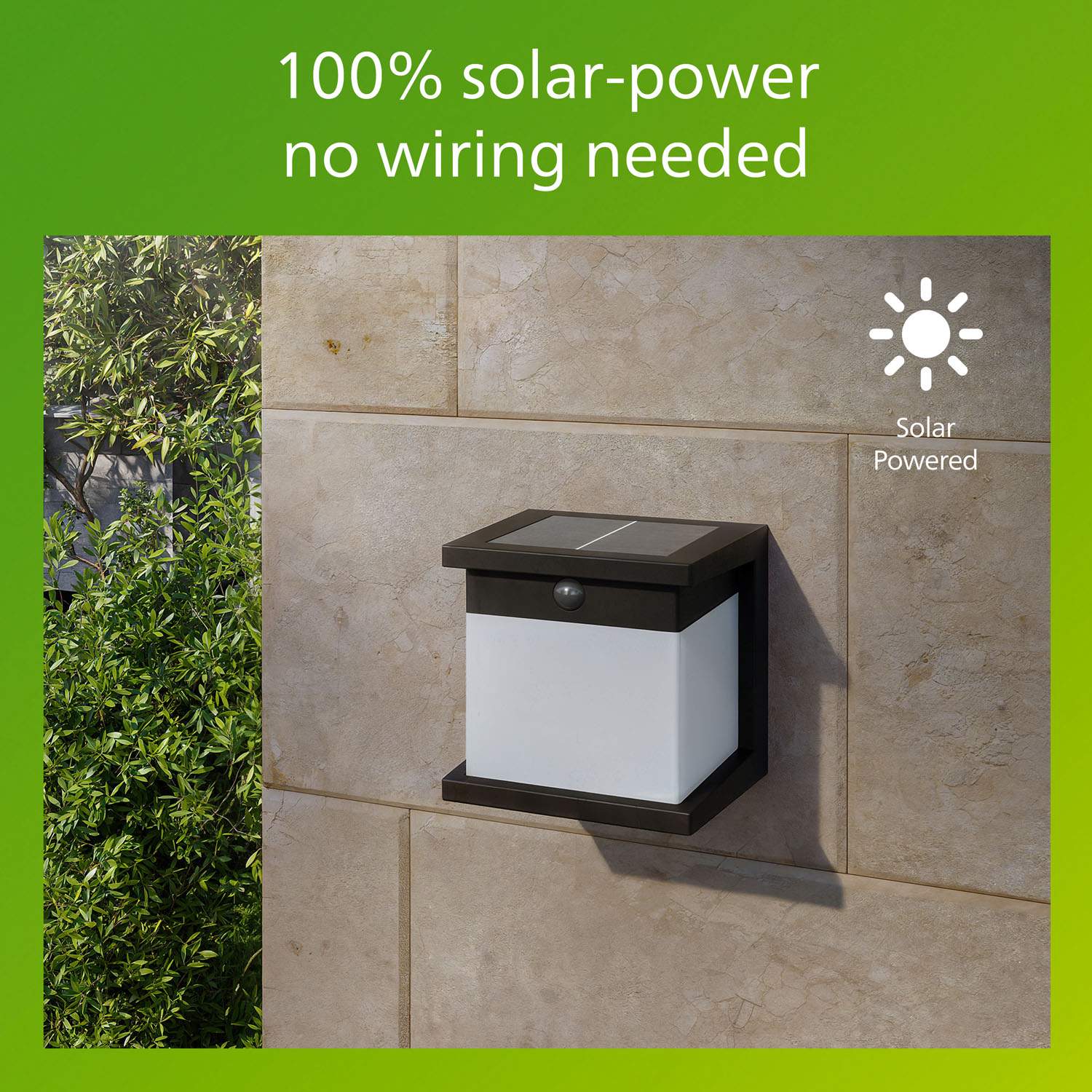 Solar Wall Light with Motion Sensor – Black, LED, IP44