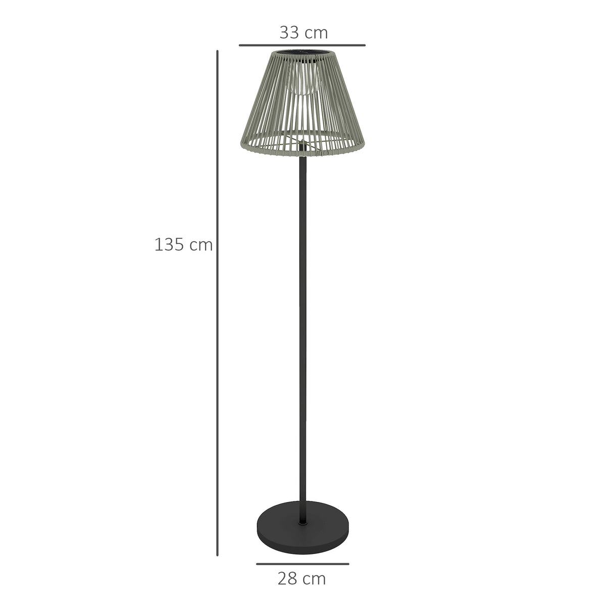 Solar floor lamp rattan solar lamps with light sensor 25 LEDs automatically solar light in boho style IP44 waterproof solar lamp outdoor lamp for garden balcony outdoor lawn Ø33x135 cm