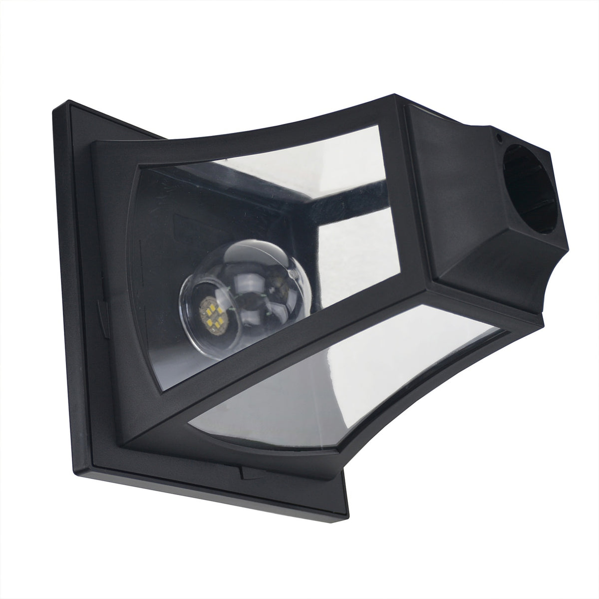 Solar garden lantern with 3 flames, solar lantern, path light with LED, 120 lumens, IP44 201, stainless steel, black, 51.5 x 47 x 182.5 cm