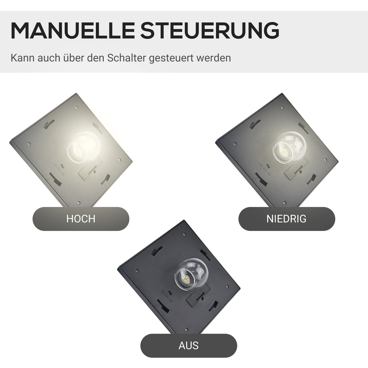 Solar garden lantern with 3 flames, solar lantern, path light with LED, 120 lumens, IP44 201, stainless steel, black, 51.5 x 47 x 182.5 cm