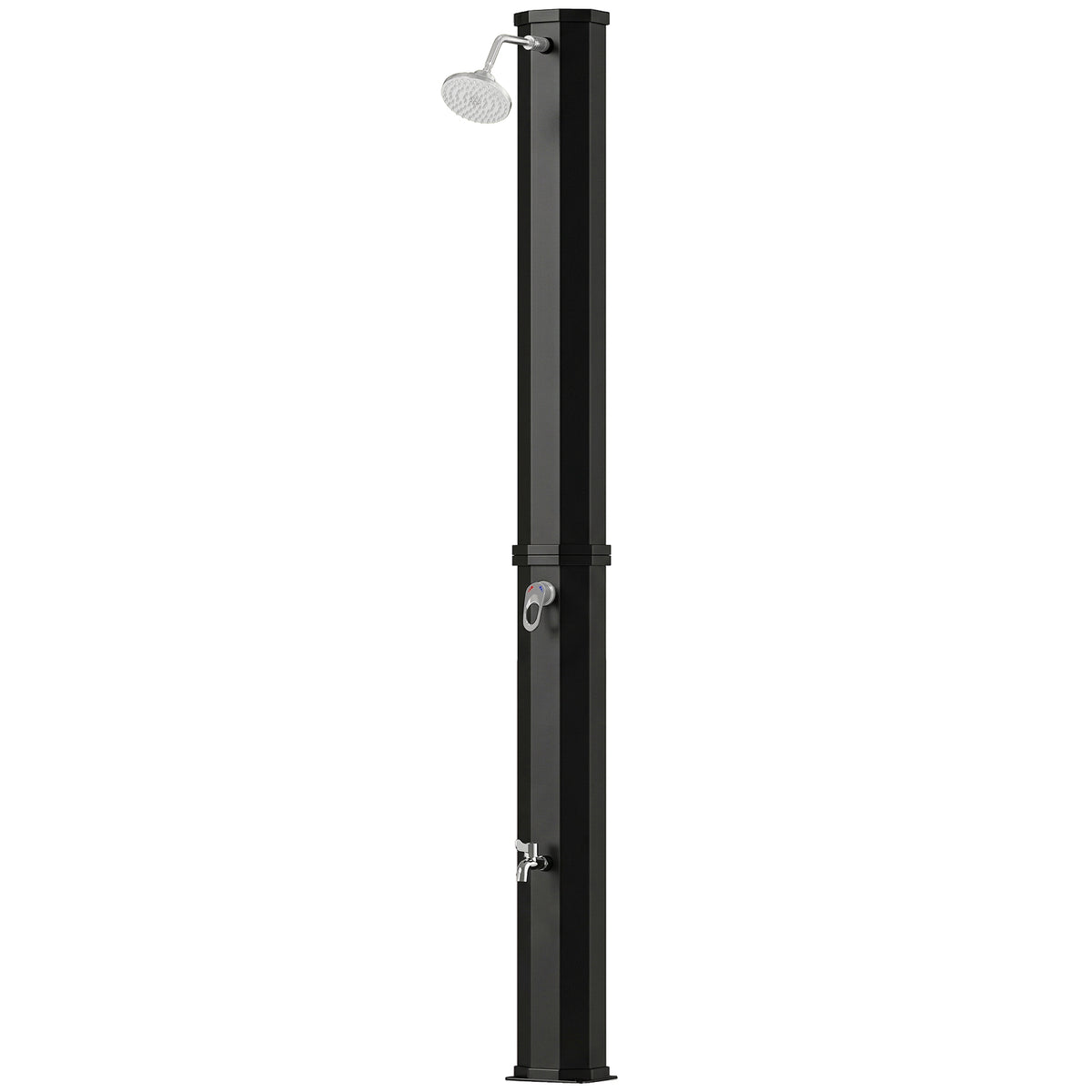 Solar garden shower 60L with rain shower head, temperature control
