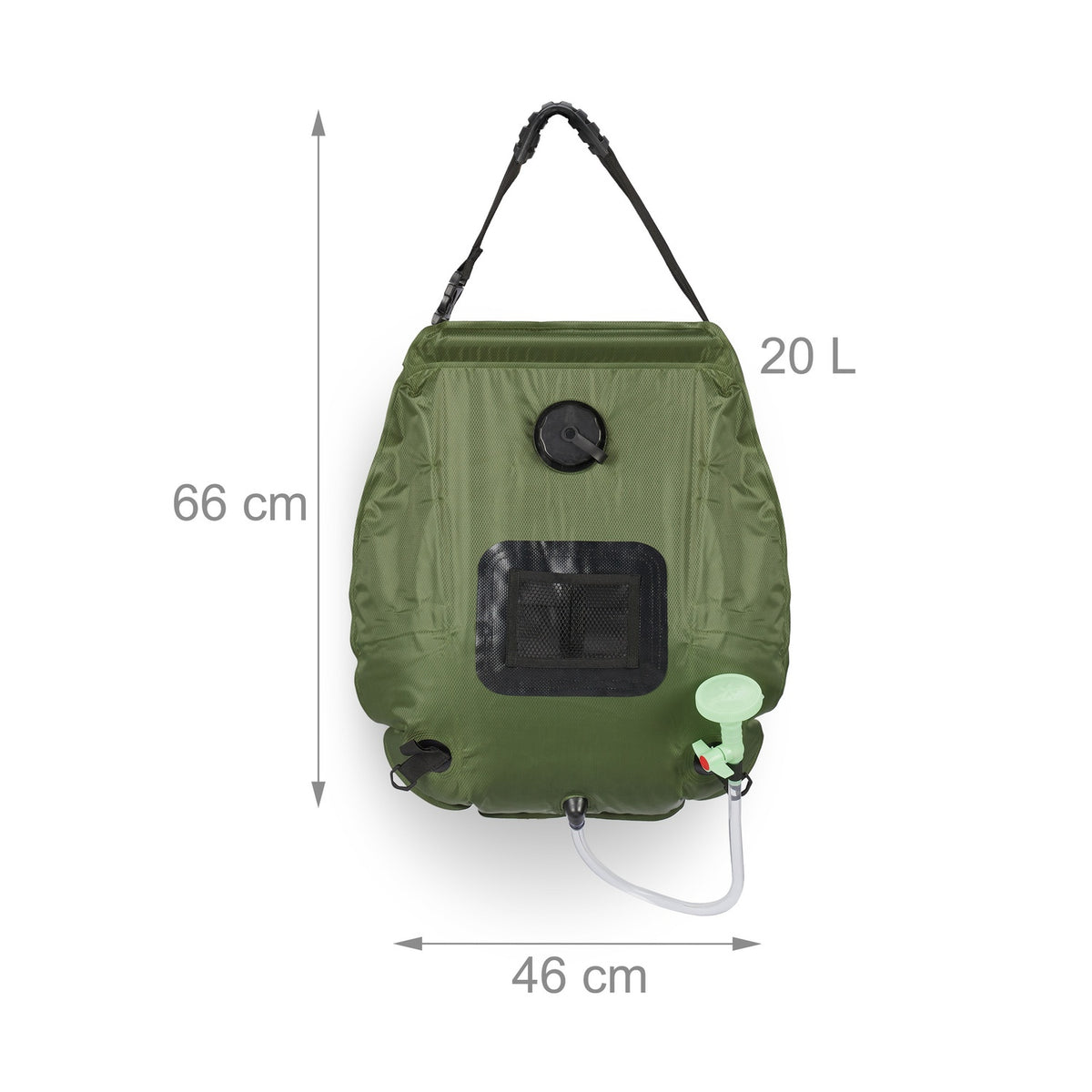 Solar powered camping shower 20 litres