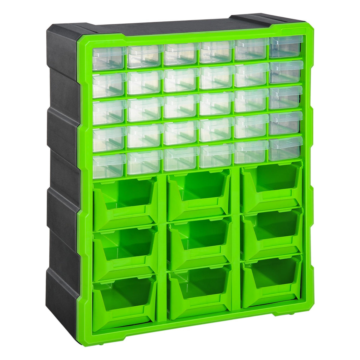 Sorting Box, Small Parts Magazine, Parts Box, Storage Box With 39 Compartments, Green, L38Xw16Xh47.5Cm