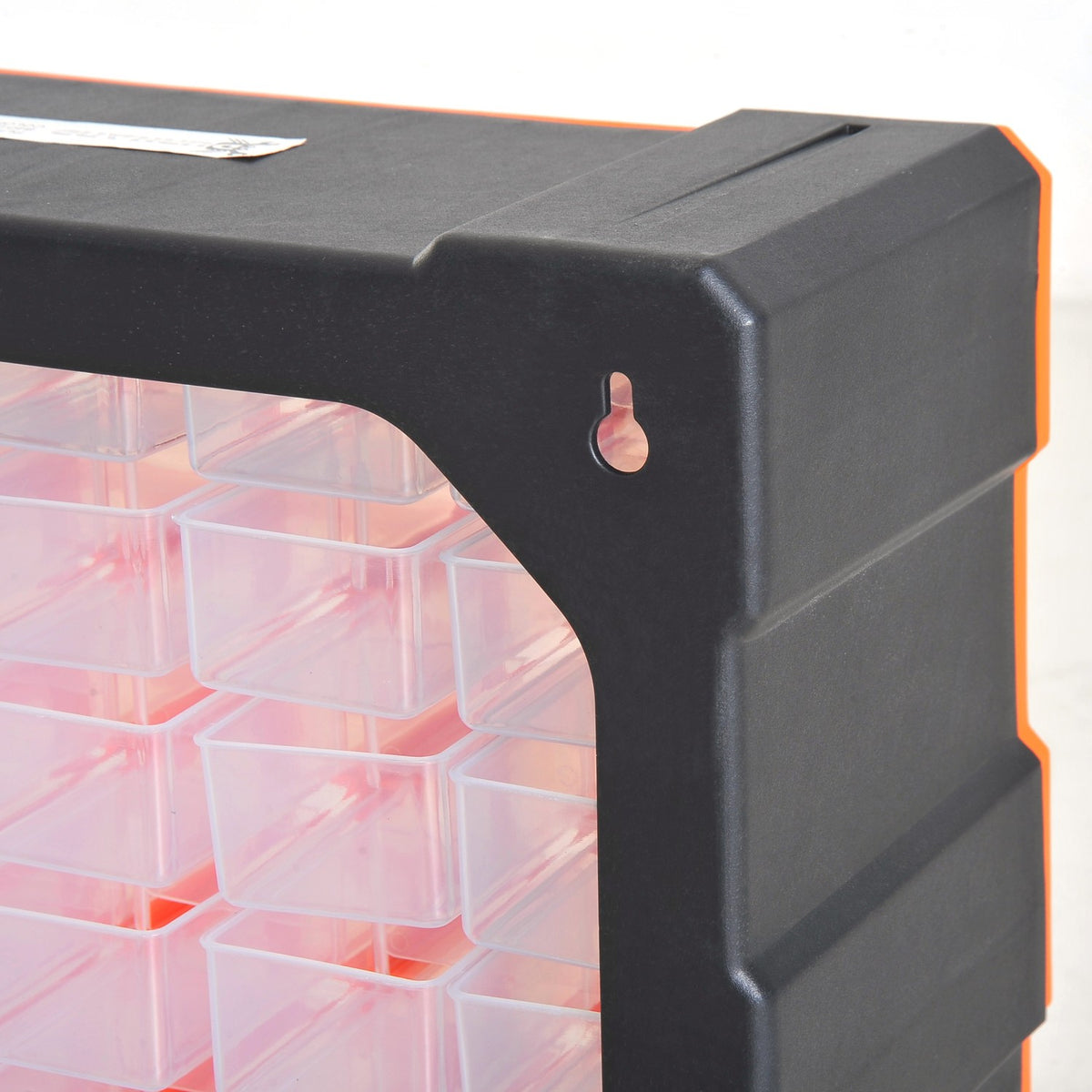 Sorting box small parts magazine parts box, storage box with 60 compartments, orange, L38xW16xH47.5cm