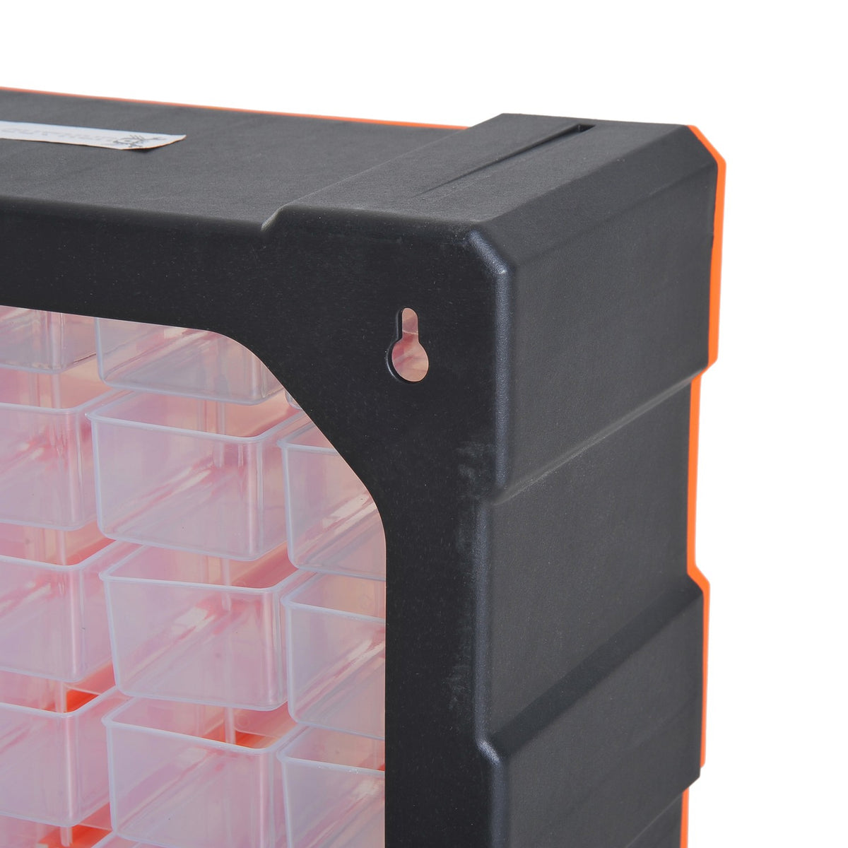 Sorting box small parts magazine parts box, storage box with 60 compartments, orange, L38xW16xH47.5cm