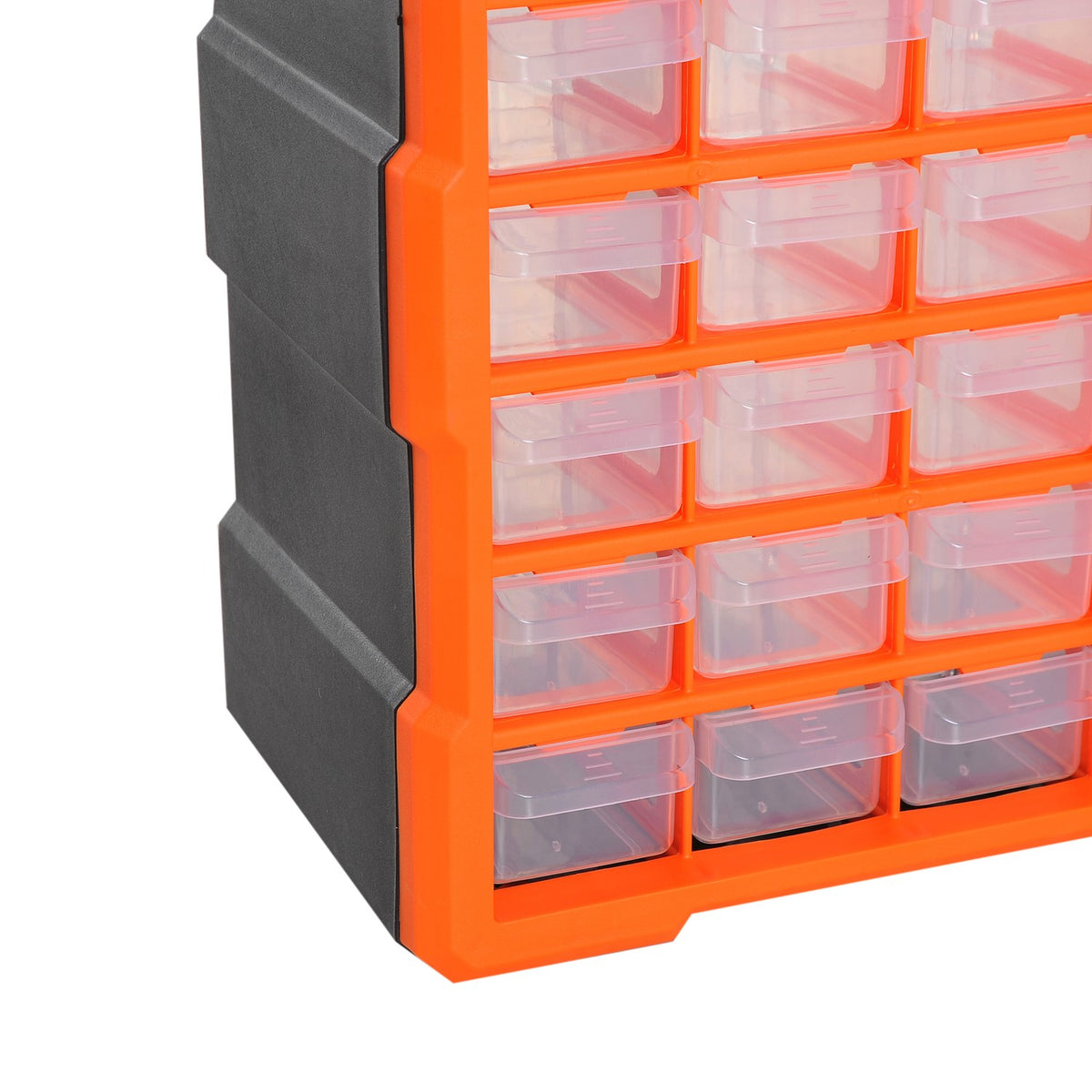 Sorting box small parts magazine parts box, storage box with 60 compartments, orange, L38xW16xH47.5cm