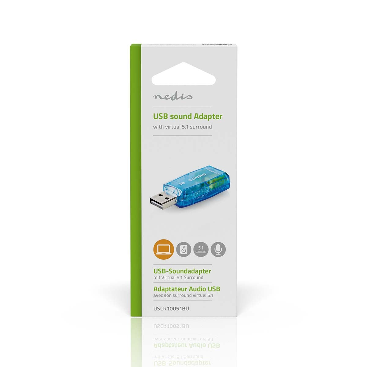 Sound card | 5.1 | USB 2.0 | Microphone connection: 1x 3.5 mm | Headset connection: 3.5 mm Male