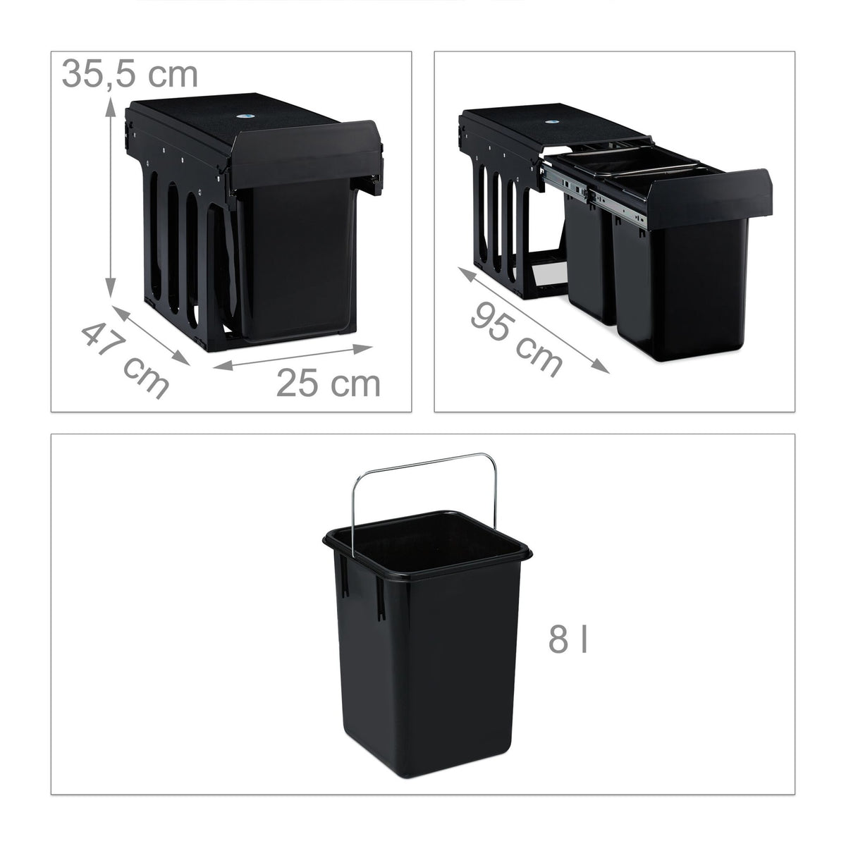 Source sorting with 2 waste bins
