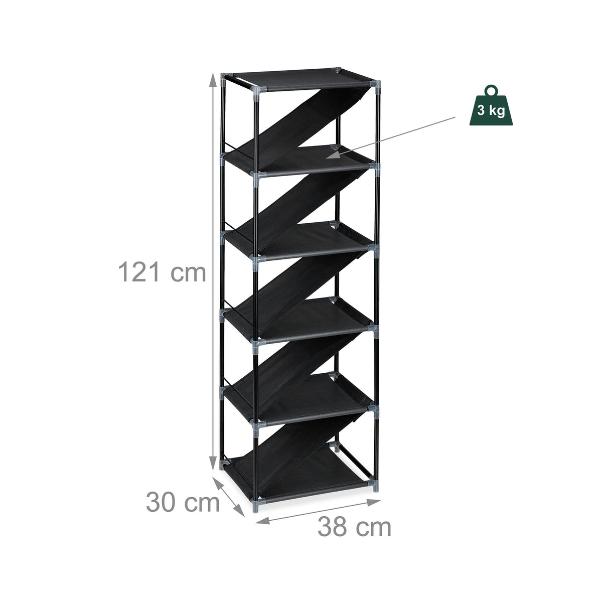 Space-Saving Shoe Rack for 11 Pairs, Slanted Shelves