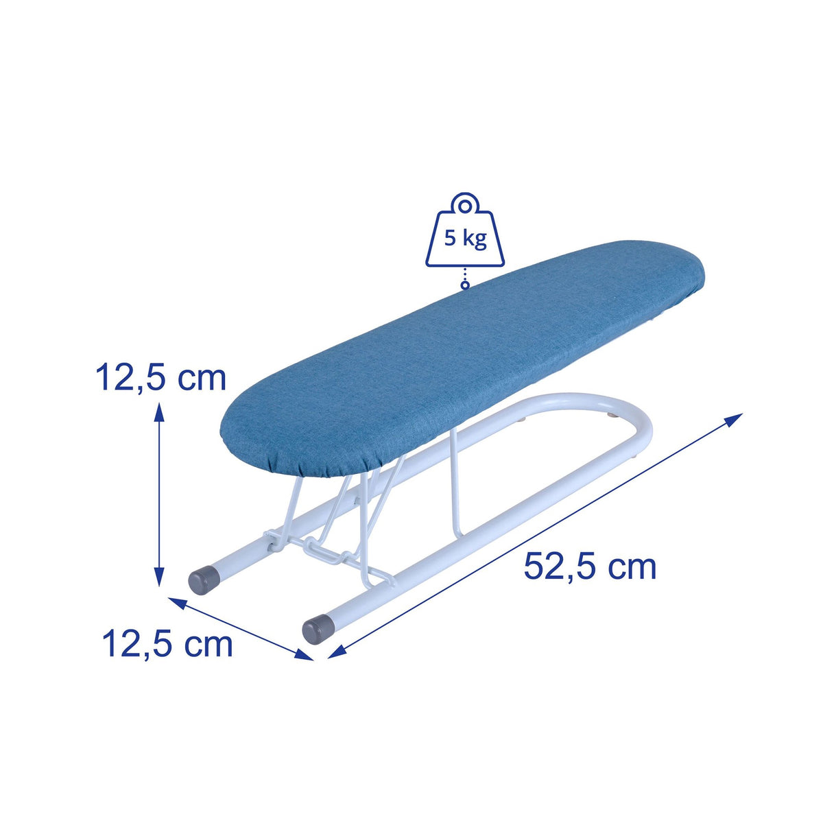 Space-Saving Sleeve Ironing Board, Blue/White