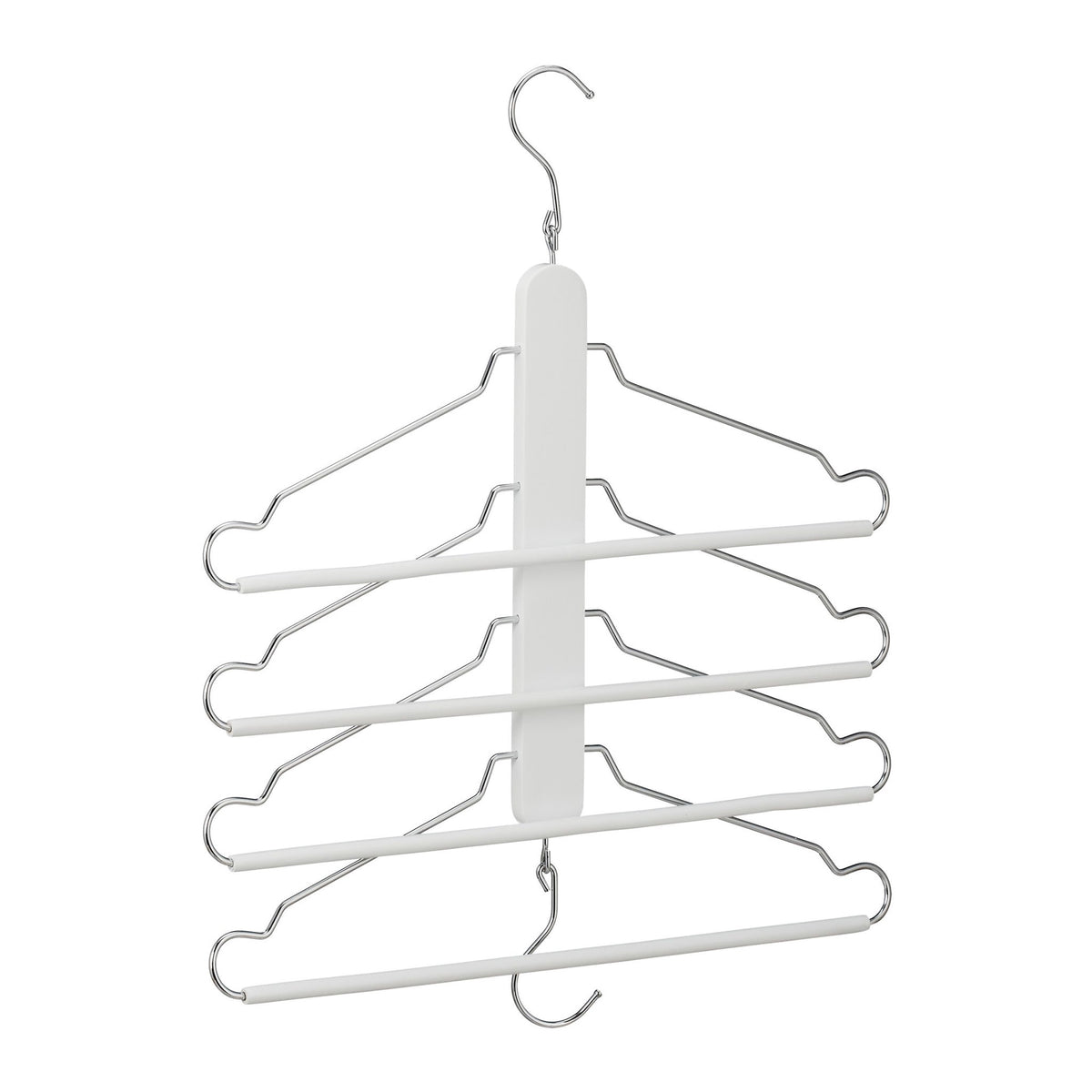 Space-saving hanger multiple white