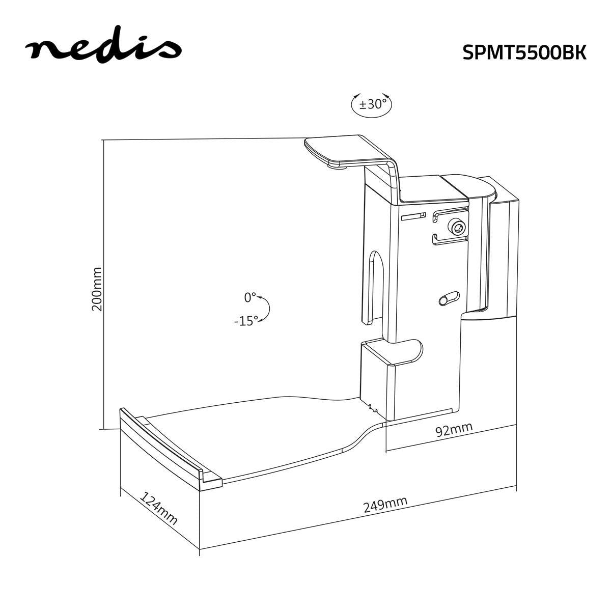Speaker Bracket | Compatible with: Sonos® Five™ / Sonos® PLAY:5™ | Wall | 7 kg | Tilt / Rotation | Can be tilted | ABS / Steel | Black