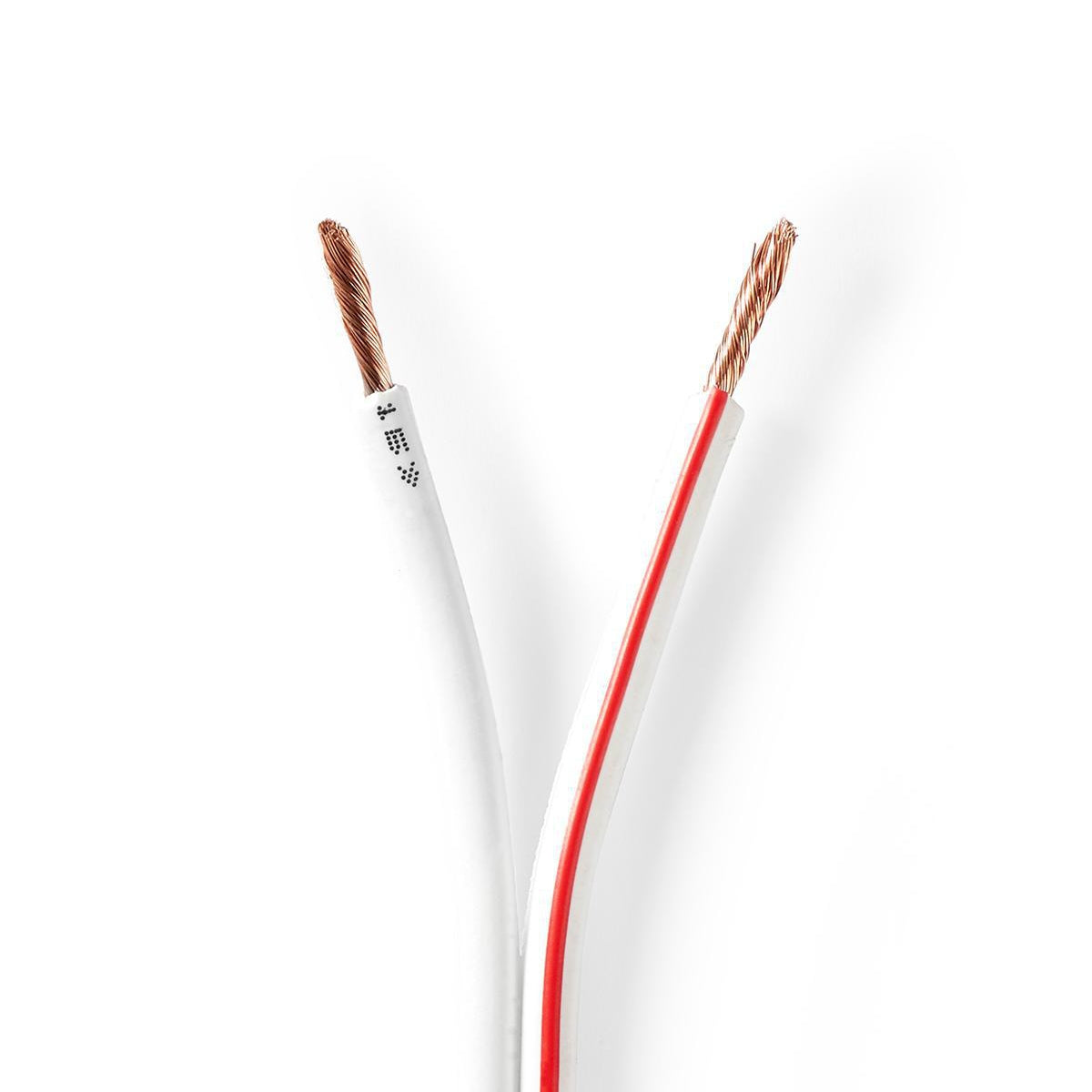 Speaker Cable | 2x 2.50 mm² | CCA | 100.0 m | Round | PVC | White | Wrap