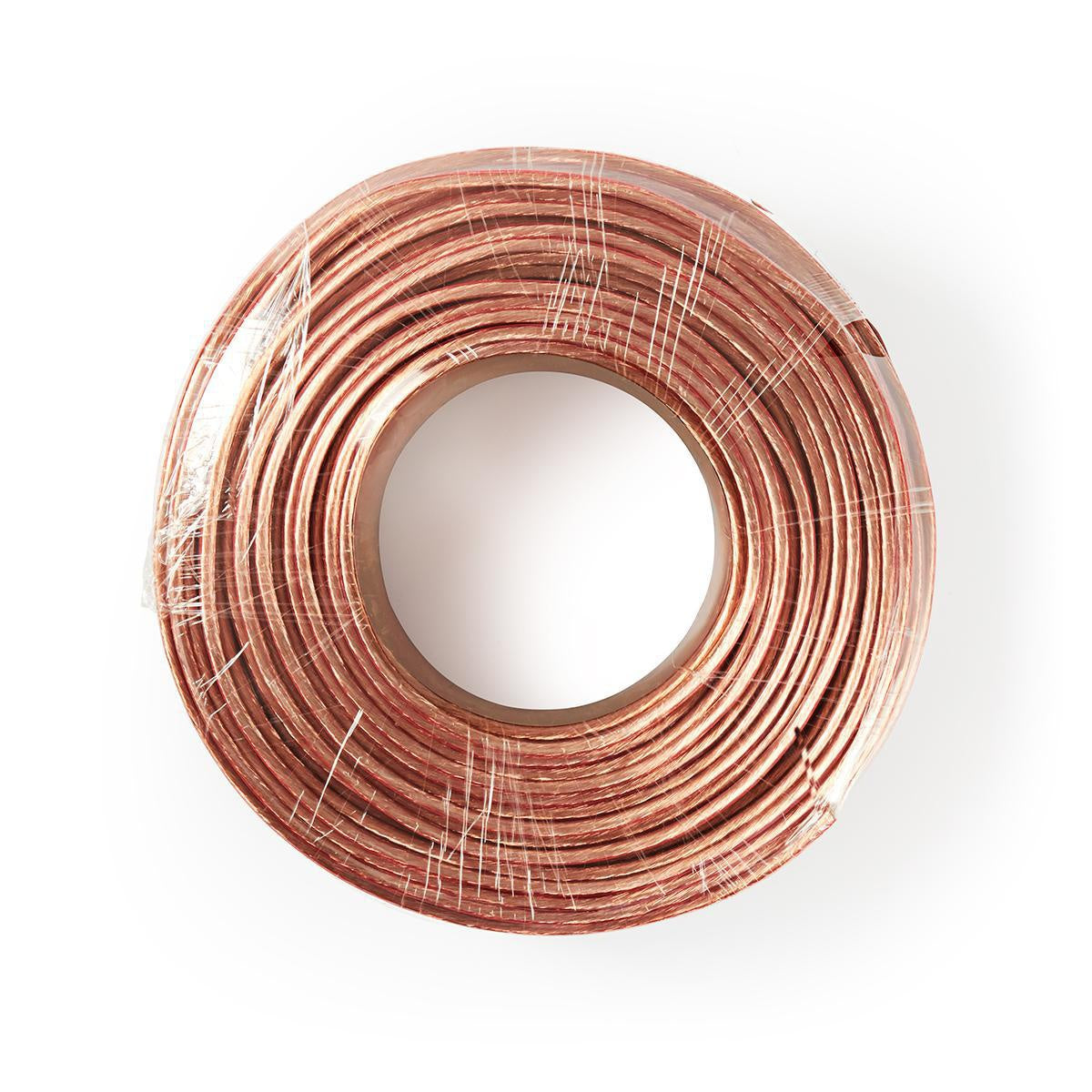 Speaker Cable | 2x 4.00 mm² | CCA | 100.0 m | Round | PVC | Transparent | Wrap