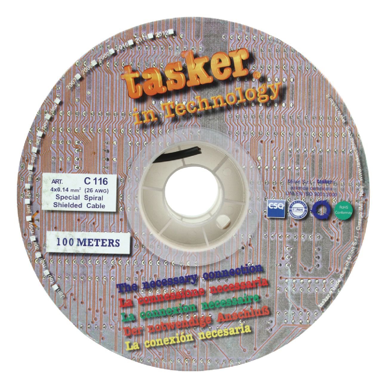 Speaker Cable on Reel 4x 0.14 - 100 m Black