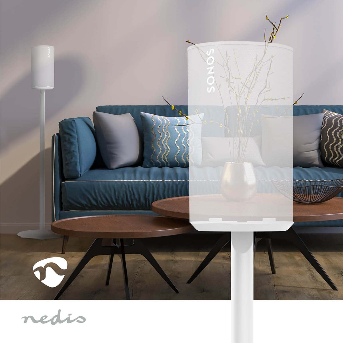 Speaker Mount | Compatible with: Sonos® Era100 | Stand | 3 kg | Fixed | ABS / Metal | White