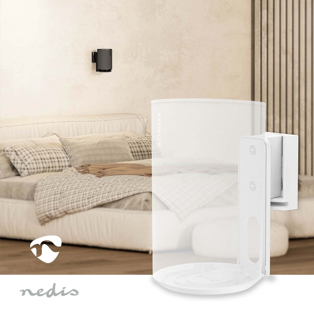 Speaker Mount | Compatible with: Sonos® Era100 | Wall | 3 kg | Swivel / Tilt | Tiltable | Rotatable | ABS / Metal | White