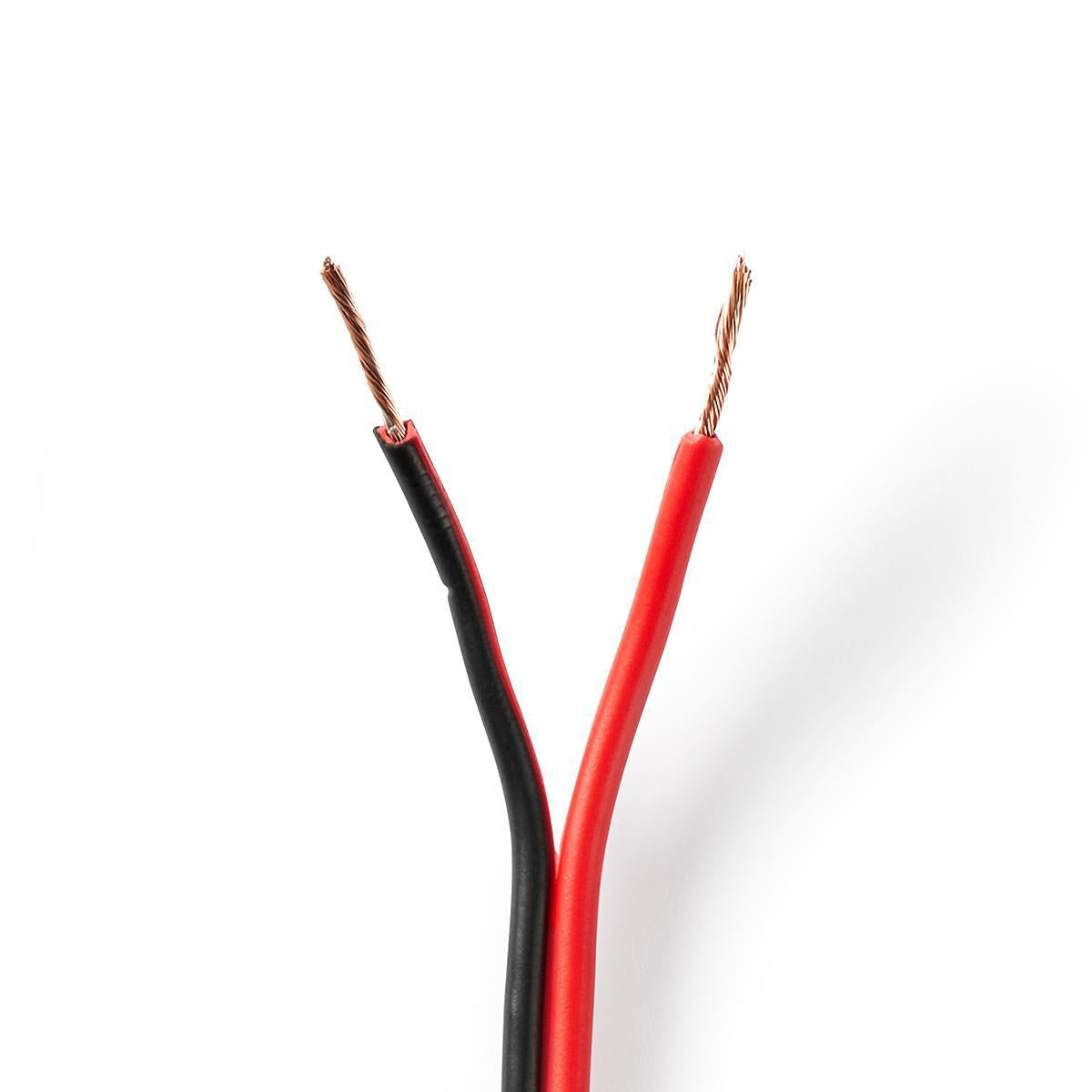Speaker cable | 2x 0.75 mm² | CCA | 100.0 m | Round | PVC | Red / Black | Packaging