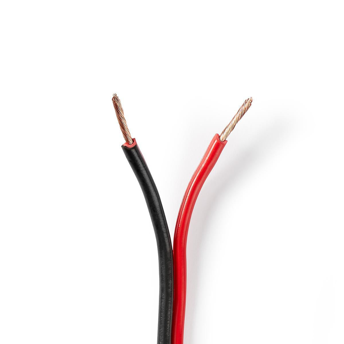 Speaker cable | 2x 1.50 mm² | CCA | 100.0 m | Round | PVC | Red / Black | Packaging