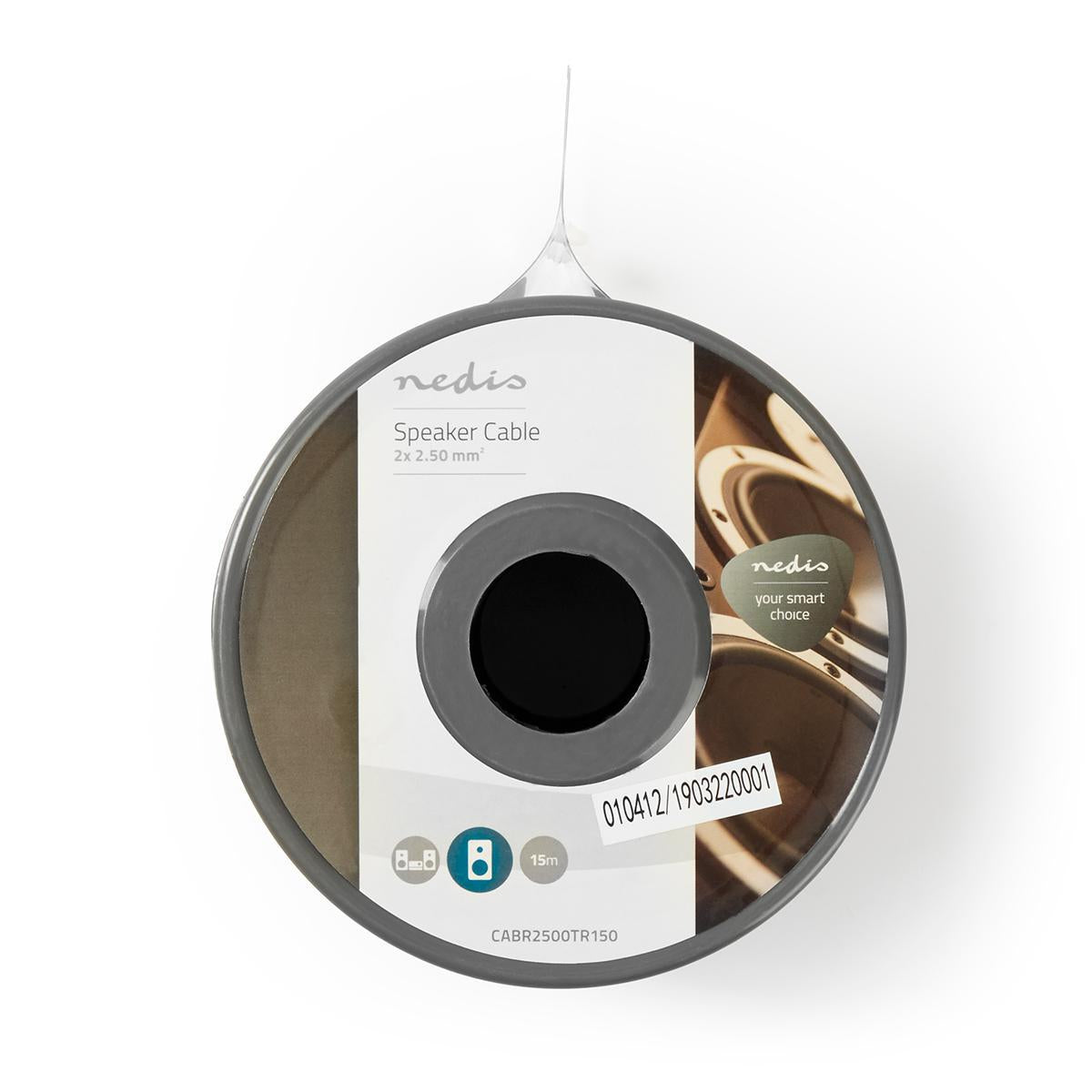 Speaker cable | 2x 2.50 mm² | Copper | 15.0 m | Round | PVC | Transparent | Roll