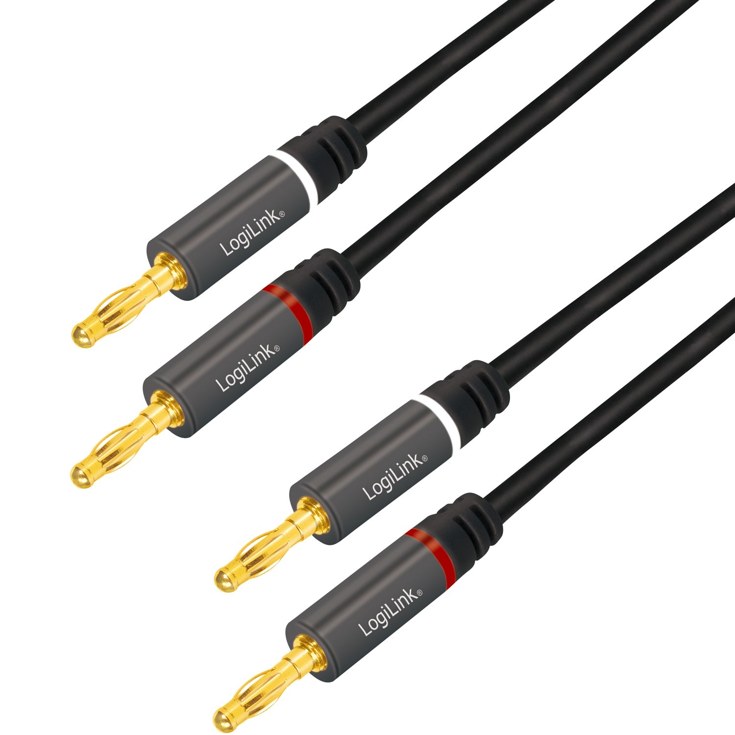 Speaker cable 2x2.5 mm² with banana plugs Black 5 meters