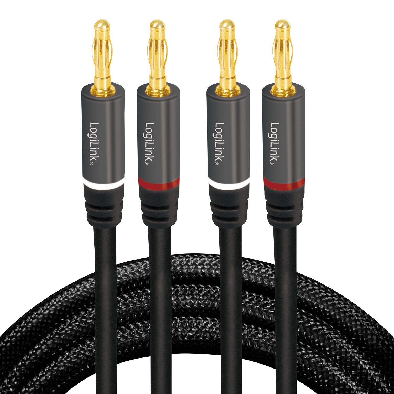 Speaker cable 2x2.5 mm² with banana plugs Black 5 meters
